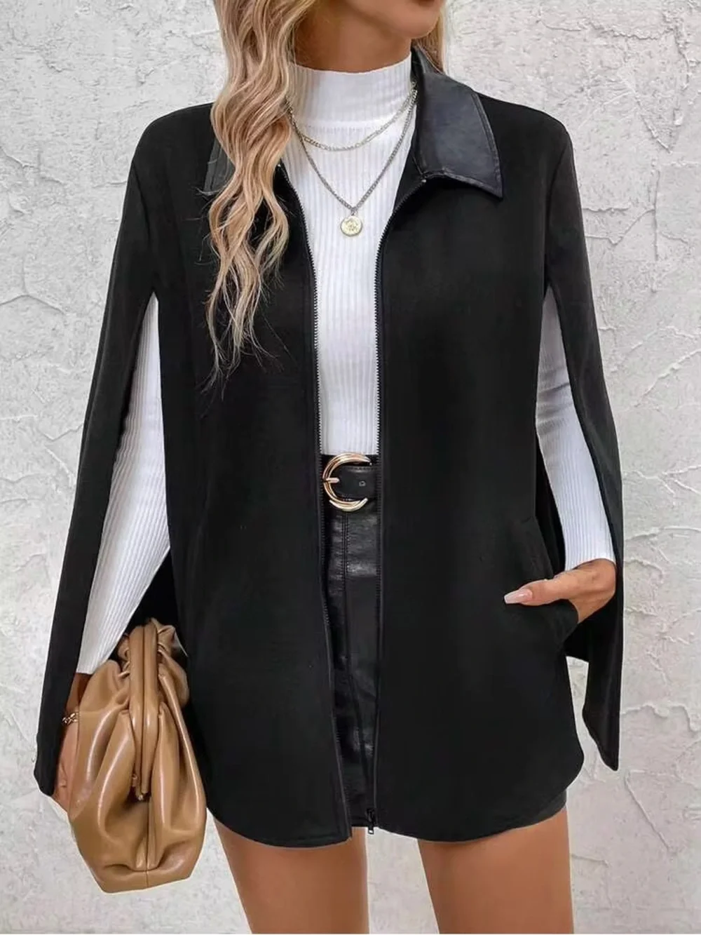SHEIN black pleather